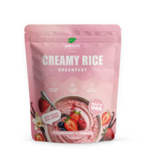 Creamy rice breakfast Strawberry-vanilla